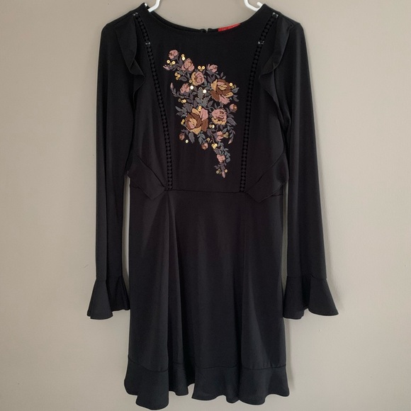 CHELSEA&VIOLET Long Sleeve Embroidered Mini Dress - Picture 1 of 5